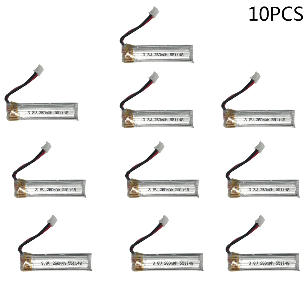 10 шт. 3 8 В 260 мА · ч Lipo Battery PH2.0 разъем коннектора Для US65 UK65 QX65 для Happymodel Mobula7 Drone FPV