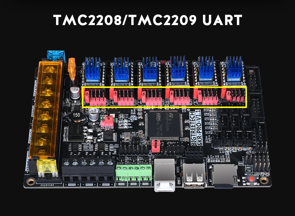BIGTREETECH SKR PRO 32 бит плата управления 32 бит части 3d принтера Поддержка ESP01S wifi TMC2208 TMC2130 SPI MKS GEN L RAMPS 1,4