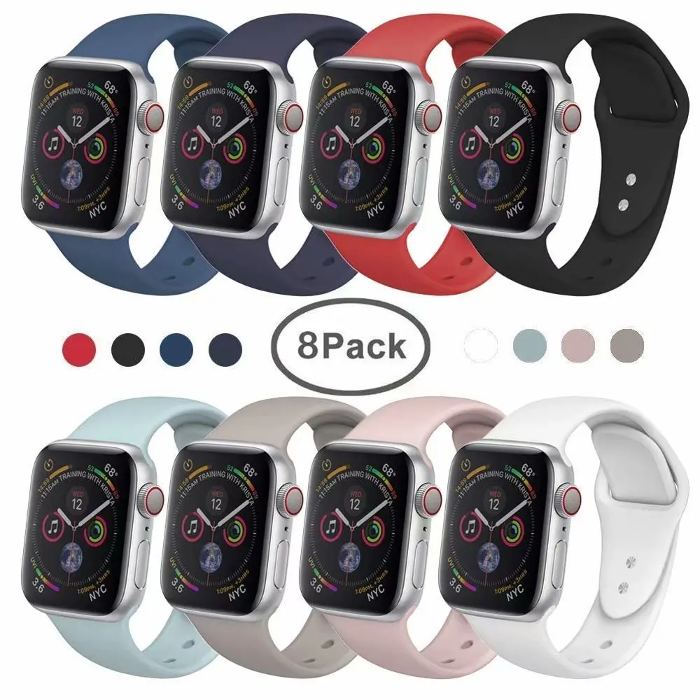 Morandi Для мужчин Цвет силиконовый ремешок для наручных часов Apple Watch Смарт i-Watch 38/40/42/44 мм браслеты 1/2/3/4G браслет