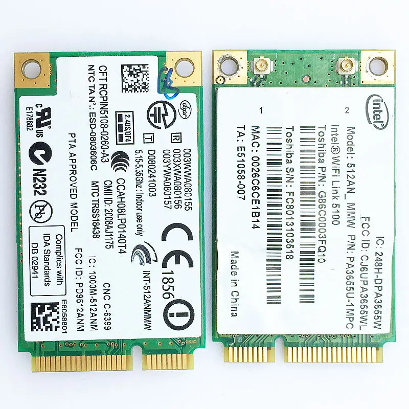 Wi Fi карта WLAN для INTEL 5100 512AN_MMW PCI E 802.11N 2 4 ГГц/5 0 ГГц ноутбуков Dell Acer Sony Asus General Edition|wifi