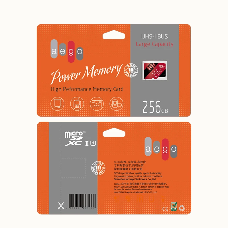 Карта памяти Micro SD AEGO класс 10 128 Гб/256 ГБ | Компьютеры и офис