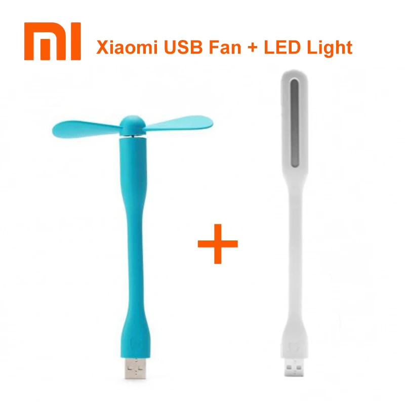 Лидер продаж! Оригинальный Xiaomi USB вентилятор + светодиодная подсветка
