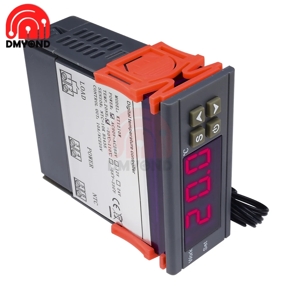 AC 110 V 220 V 12 V 24 V Цифровой термостат Температура Управление; регулятор инкубатор Отопление охлаждения Управление NTC сенсор метр
