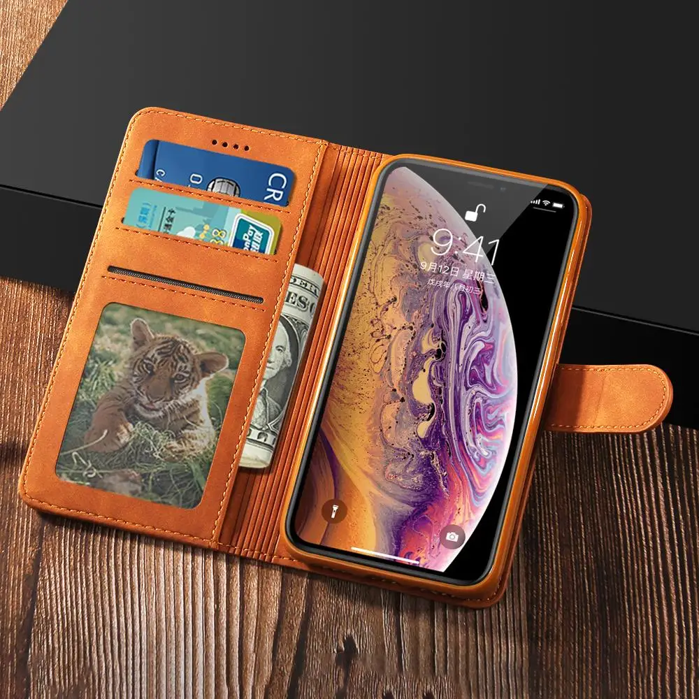 Роскошный кожаный чехол кошелек с откидной крышкой для iphone 7 8 plus отделением карт