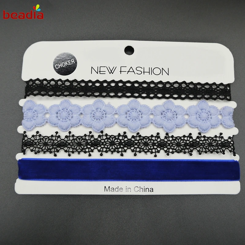 Модные ювелирные изделия 4 шт./компл. кружевное ожерелье чокер комбинированное
