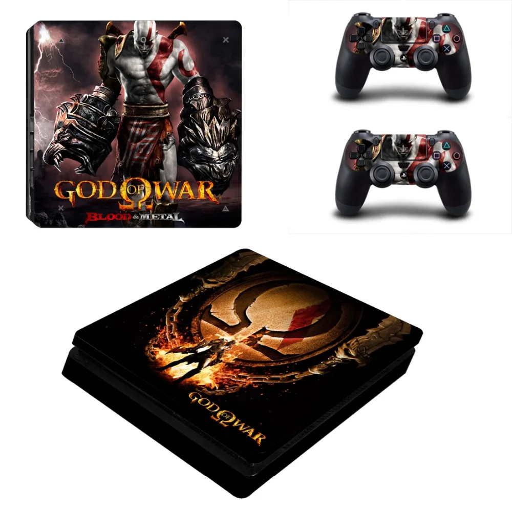 Наклейка для PS4 Slim Skin консоли Sony PlayStation 4 и контроллеров наклеек Винил God of
