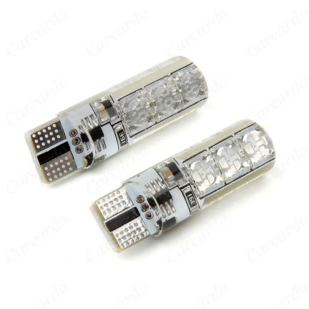 2 шт. 5050 SMD RGB T10 194 168 W5W машина для чтения цоколь лампы освещения мульти Цвет