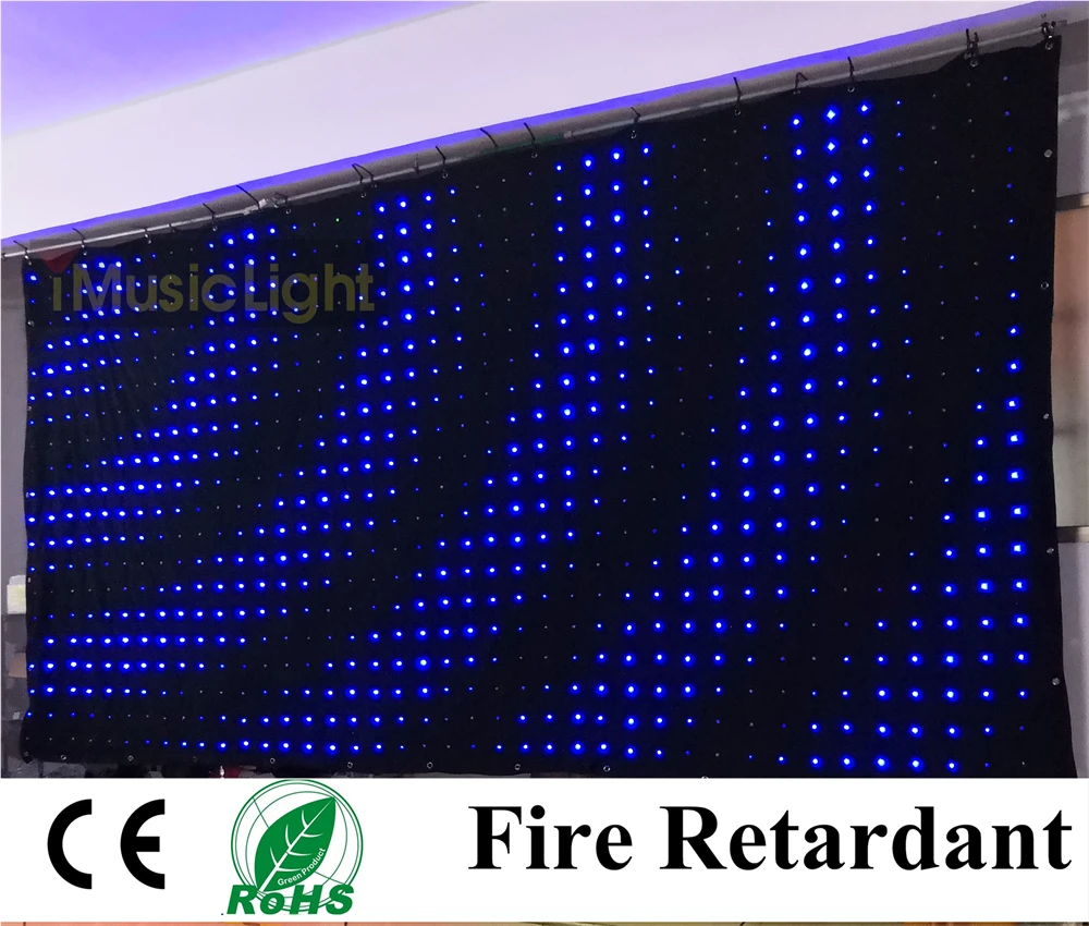 P10 2 м* 4 м P10 RGB светодиодные видео Шторы фон Группа партия этап DJ свадебные светодиодные видео ткань DMX/PC контроллер