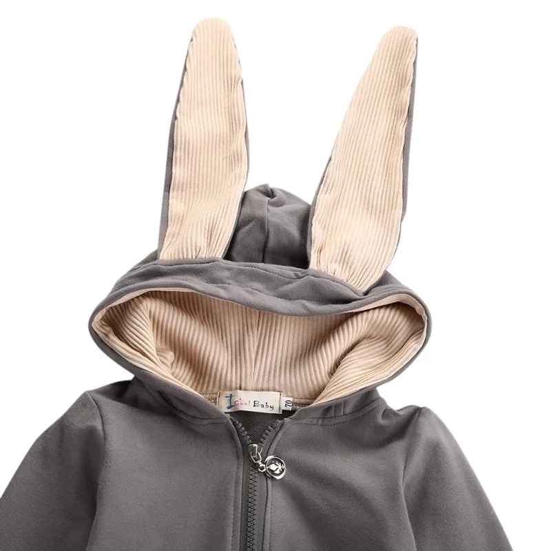 Милый комбинезон с объемными заячьими ушками для новорожденных одежда малышей