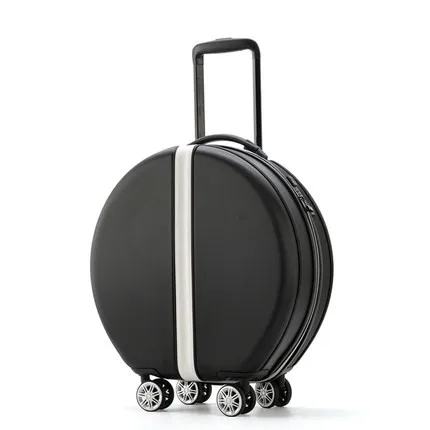 black luggage Для женщин прокатки костюм чехол с косметический Чехол, Круглый ABS+ PC бленда для объектива в путешествия Чемодан сумка для путешествий, универсальные колеса туда и обратно коробка упаковывая изготовленный на заказ логотип и сумки той же расцветки - Цвет: black luggage