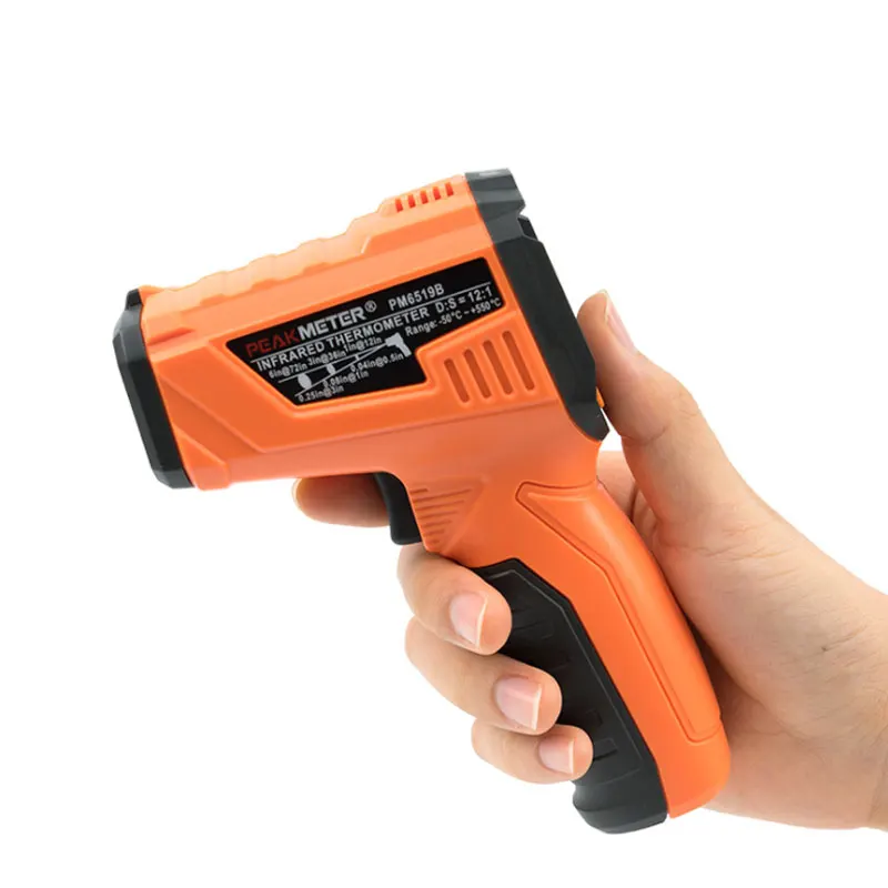 PEAKMETER PM6519B/PM6519C ЖК ручной лазерный цифровой ИК инфракрасный термометр Температура-50~ 500 градусов Бесконтактный тест окружающей среды