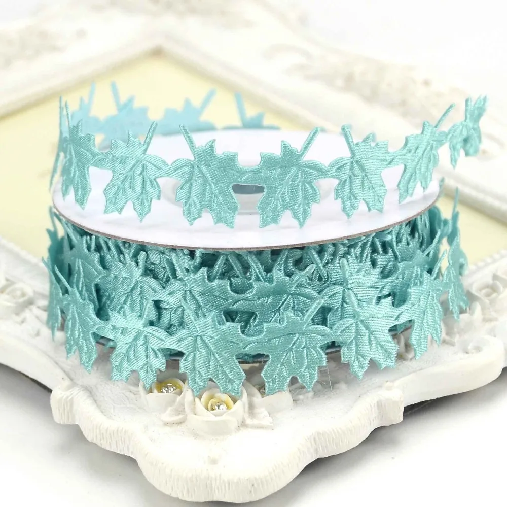 Wholesale 2PCS/40 yards 8 Color Maple Leaf Satin Ribbon Artificial Leaves Sewing Handicraft Accessories Wedding DIY Decoration | Дом и сад