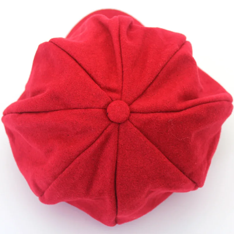 Женская осенне зимняя восьмиугольная шапка Девушка Теплый художник газетчик