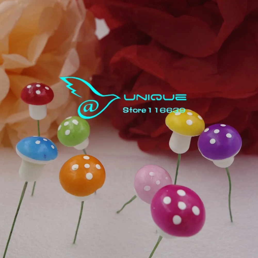 100 шт Мини милый пенопласт грибок на палочке цветочный горшок сувениры Фея