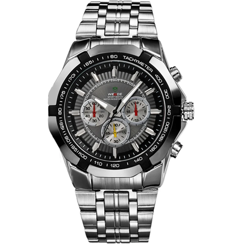 WEIDE Роскошные брендовые полностью стальные мужские часы Аналоговые Модные