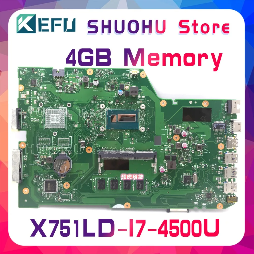 Материнская плата KEFU для ноутбука ASUS X751LA X751L X751LD R752LD R752LA R752LN rev2.0 протестированная