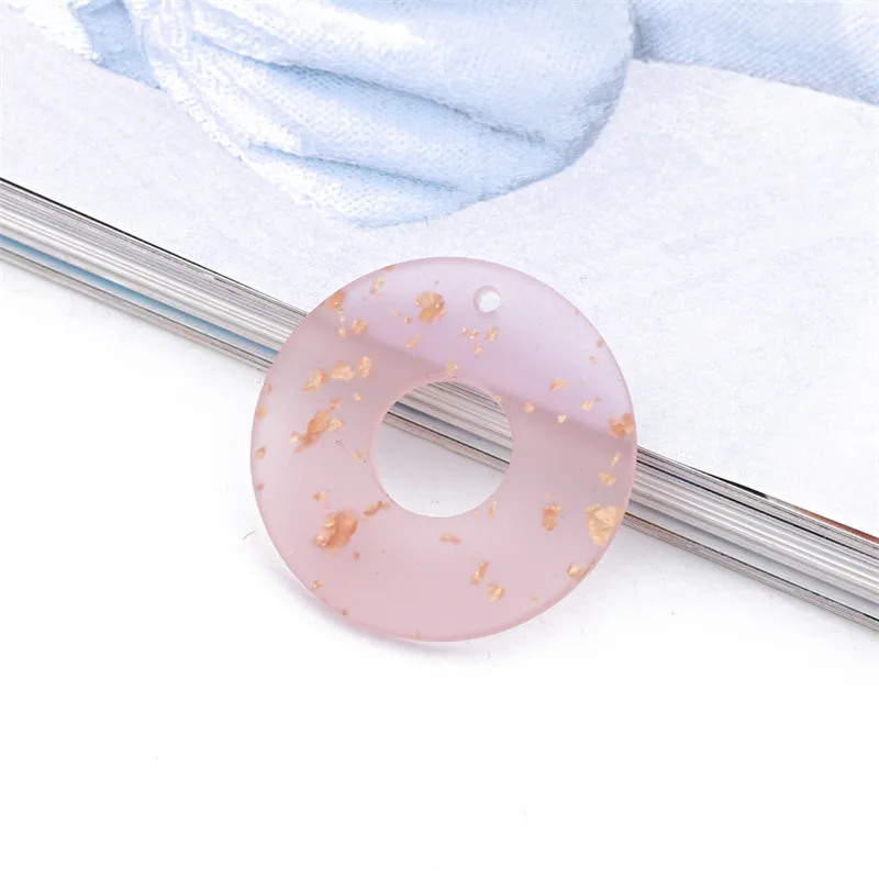 4 шт. 35 мм Смола пончик Скраб серьги амулеты золотые фольги результаты милые Diy