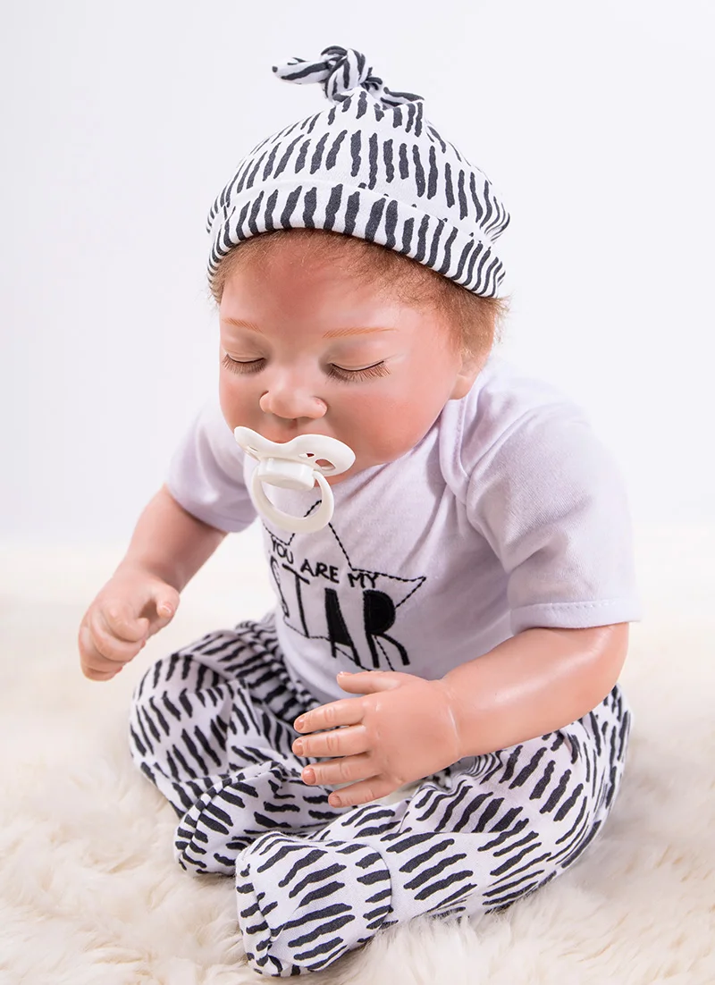 

46cm Silicone Reborn Baby Doll Toy Vinyl bebe alive NPK sleeping boy toddler bonecas realistic simulation Toy Kid Birthday Gift