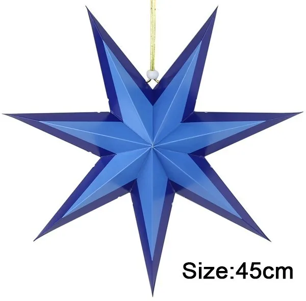 style 45cm 1pc Новинка, голубое вырезанное бумажное подвесное украшение в виде звезды и фонаря для рождества, свадьбы, дома, праздника, душевых декораций - Цвет: style 45cm 1pc