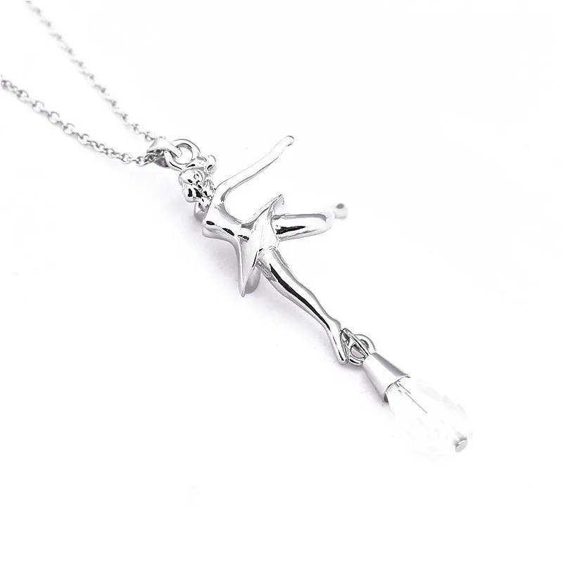 Twinkle Ballet Girl Dancer Dancing Rhinestone Pendant Chain Drop Necklaces | Украшения и аксессуары