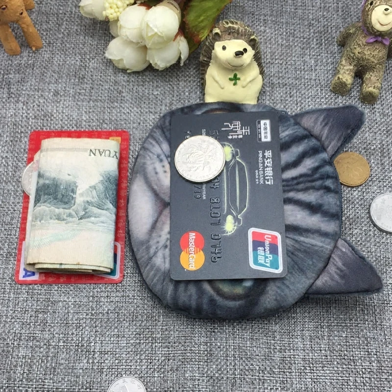 Новейший Детский Мини милый чехол на молнии с кошачьим лицом Детская сумочка для