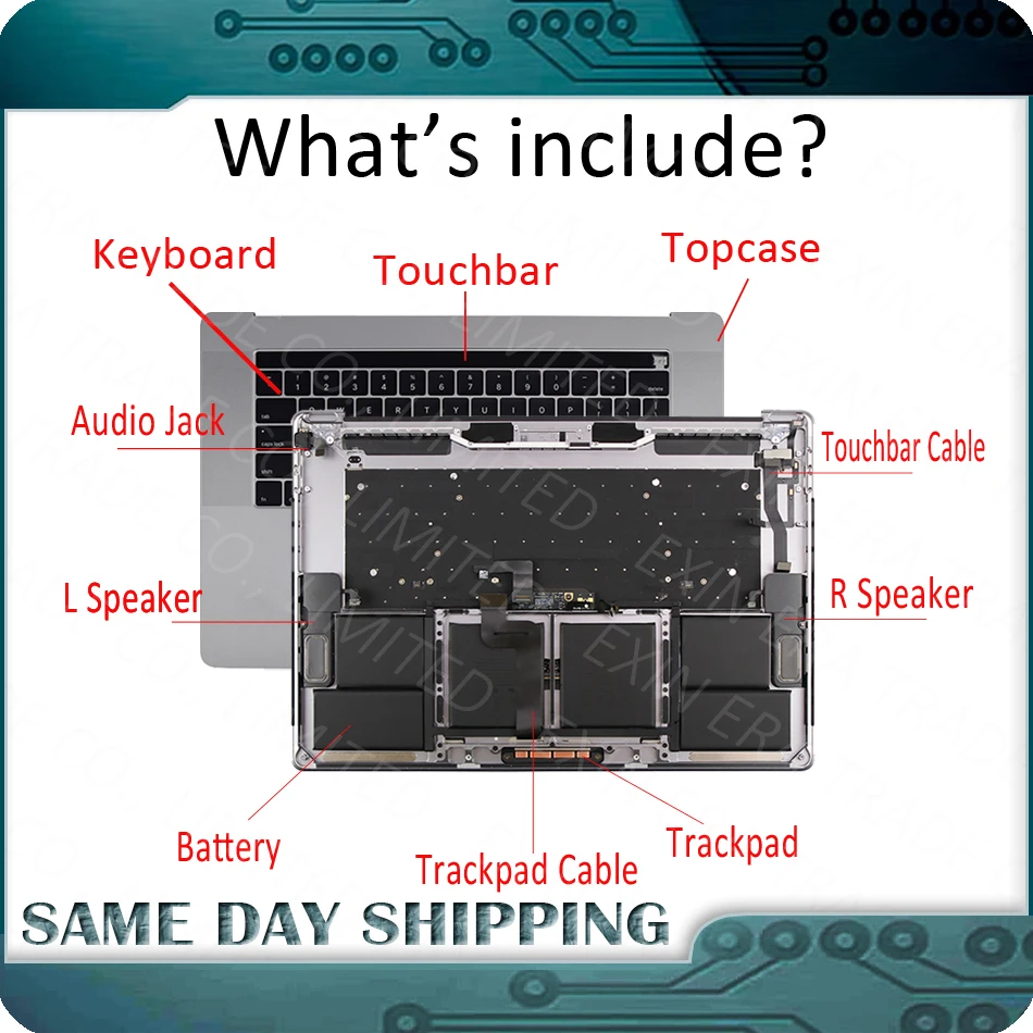 661-06378 серебристо-серый для Macbook Pro 15 &quotA1707 Topcase с клавиатурой US English Trackpad Touch Bar