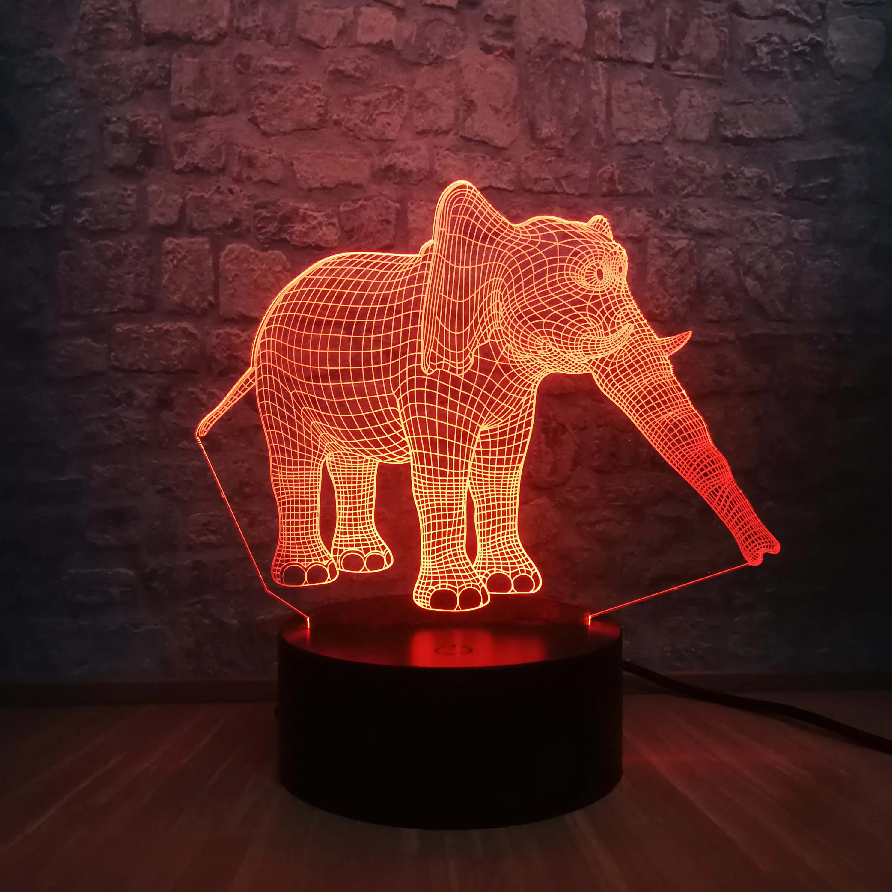 3D Таиланд Слон USB Иллюзия Светодиодная лампа в виде животных ночник Светильник