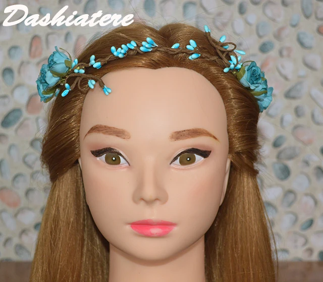 Повязка на голову женская с розами повязка лентой Русалка из ротанга в сельском