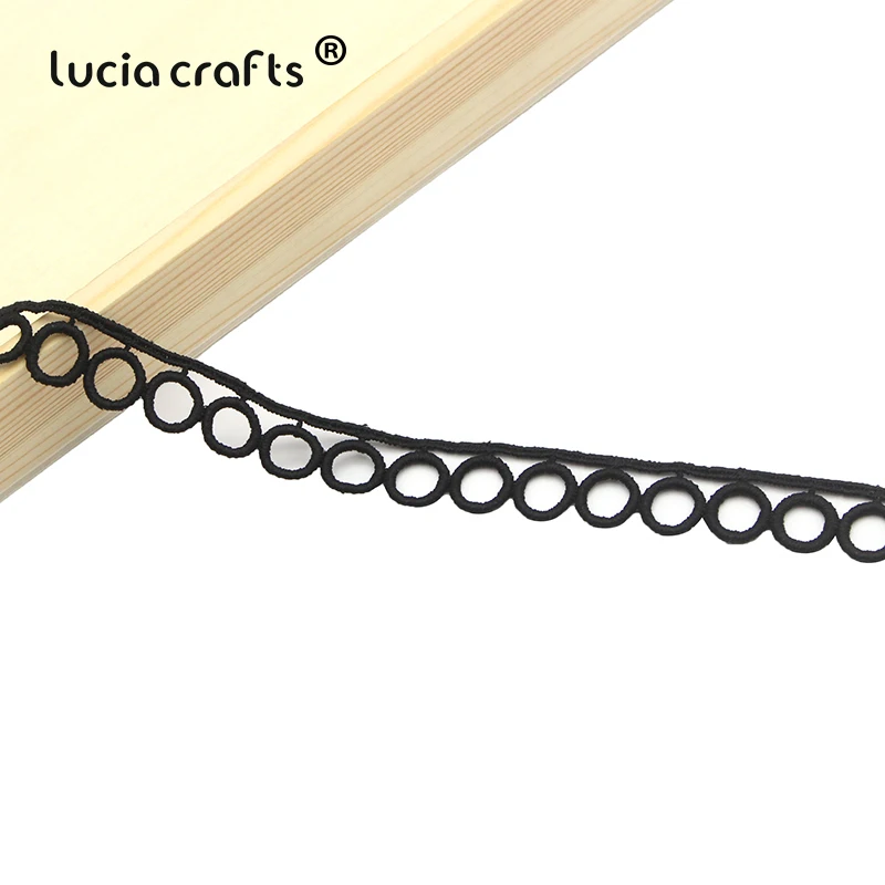 Lucia crafts 3 ярдов/партия много вариантов черный круговой кружевной отделкой лента для самостоятельного пошива одежды ручной работы материалы для украшения N0404 - Цвет: Style 1  17mm