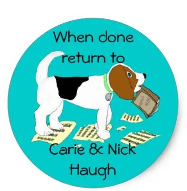 

1.5inch Chewing Beagle Bookplate Classic Round Sticker