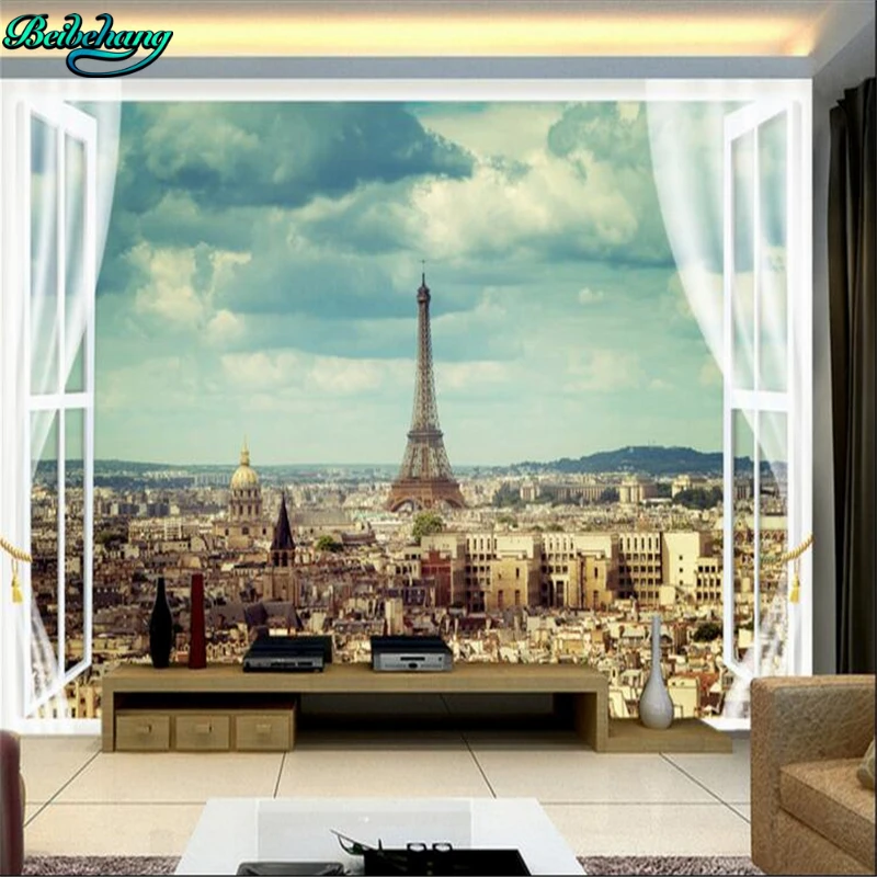 Фотообои beibehang с изображением Парижа и Эйфелевой башни|custom wallpaper|large wallpapersbackdrop