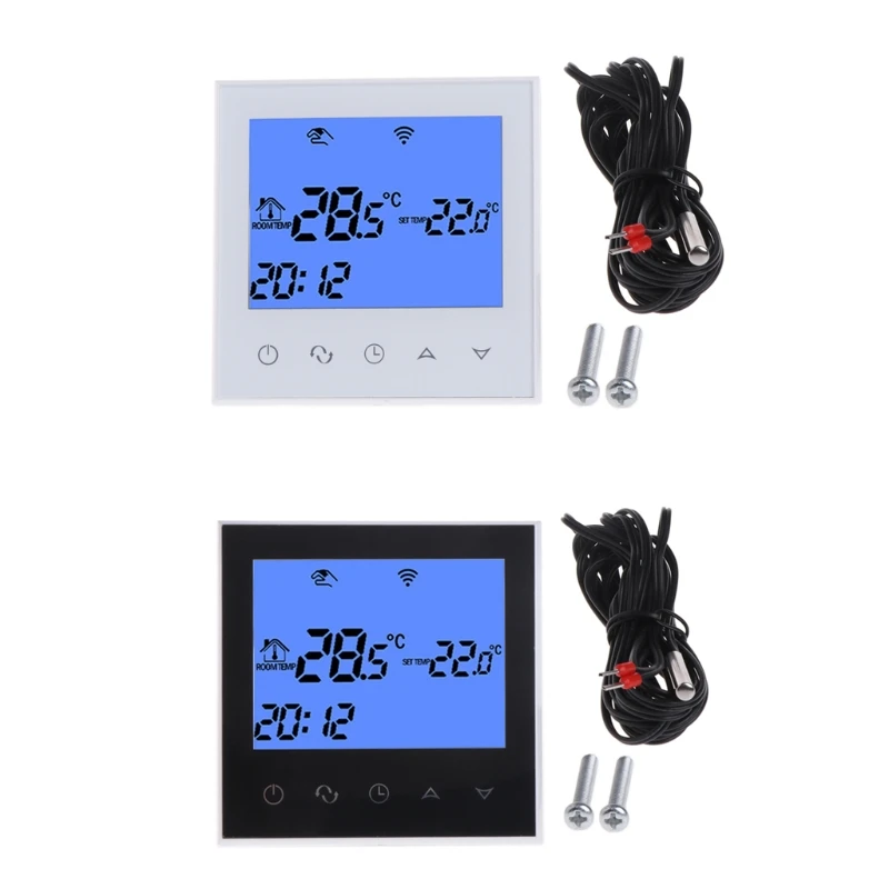 

WiFi Thermostat Remote Control Electric Floor Heating System 12/16A Touch Screen