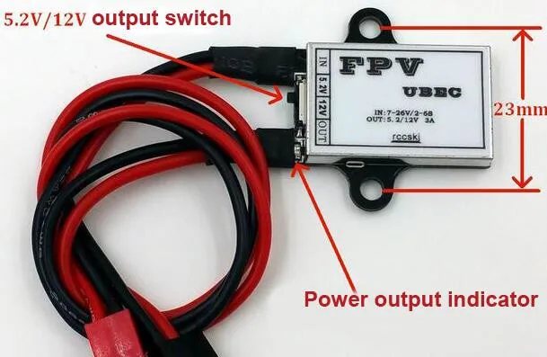 1 шт. FPV UBEC 5 2 в/12 В выход питания av передатчик для радиоуправляемого самолета