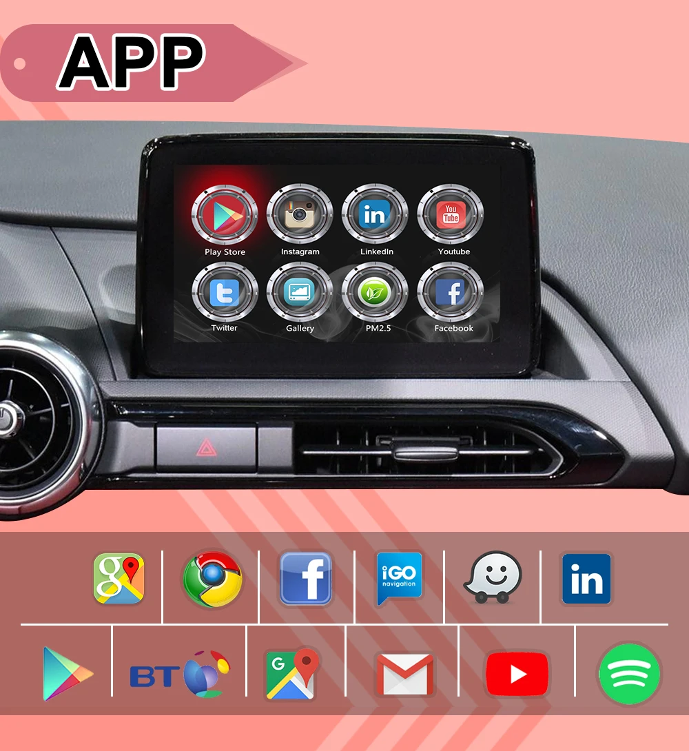 Android 7,1 навигационный интерфейс для Mazda CX-3-19 поддержка Яндекса, carplay, android авто, waze by Lsailt