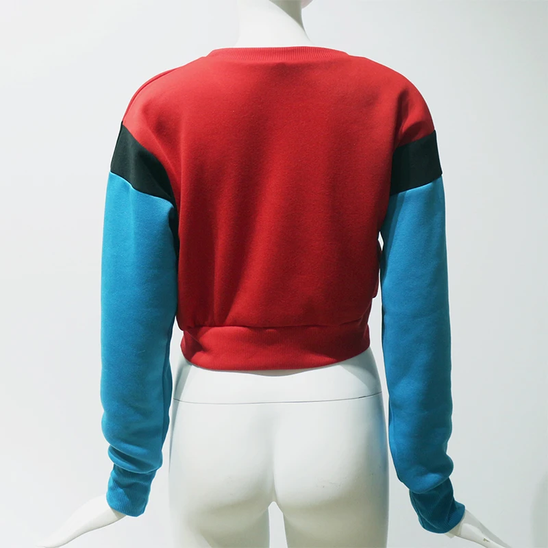 

Casual Patchwork Hoodie Pullover 2019 Autumn Long Sleeve O Neck Women Hoodies Sweatshirt Jumper Short Pullovers Ladies Tracksuit