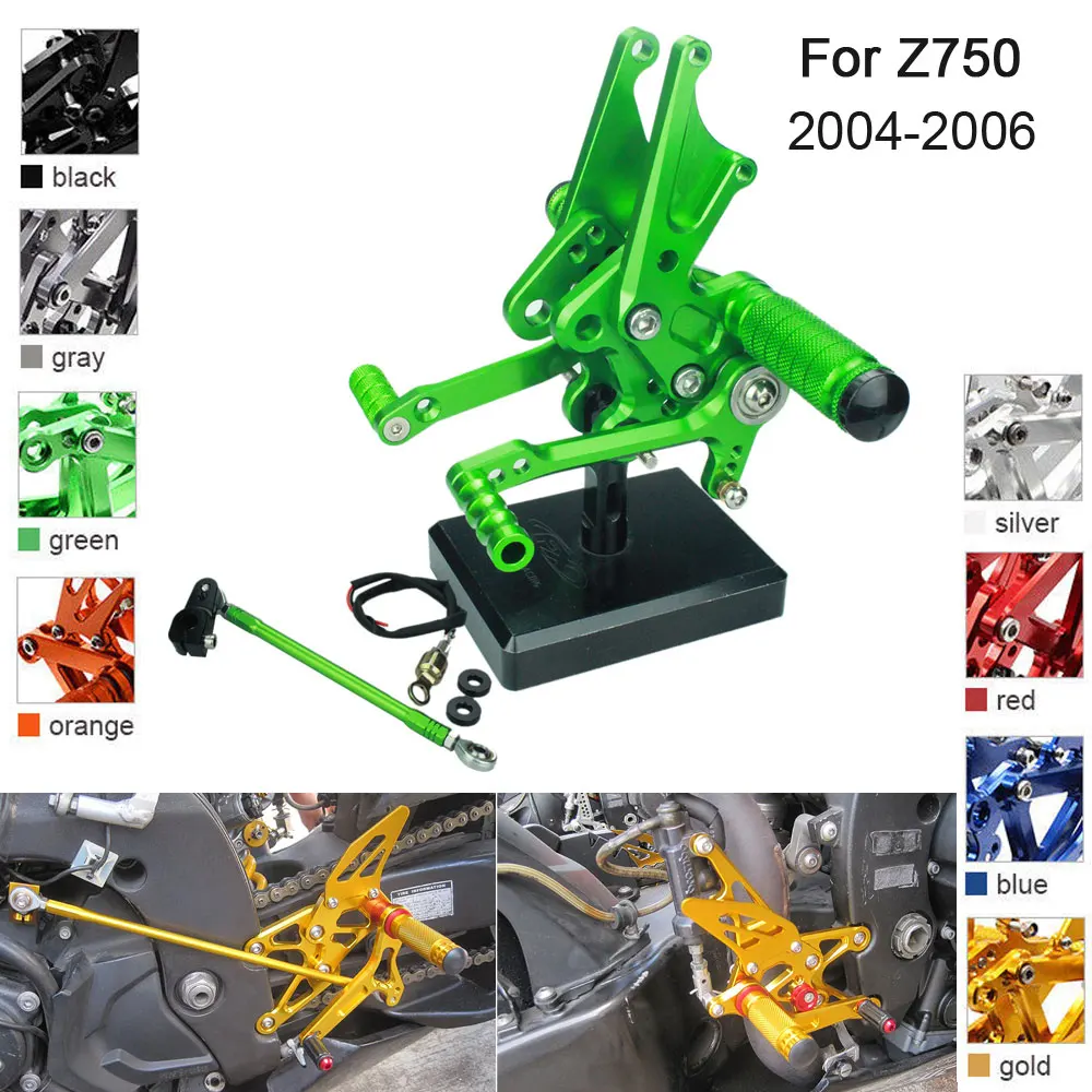 CNC Алюминиевые Регулируемые Задние подножки для Kawasaki Ninja ZX 14 ZX14 ZZR1400 2006 2007 2008 2009 2010