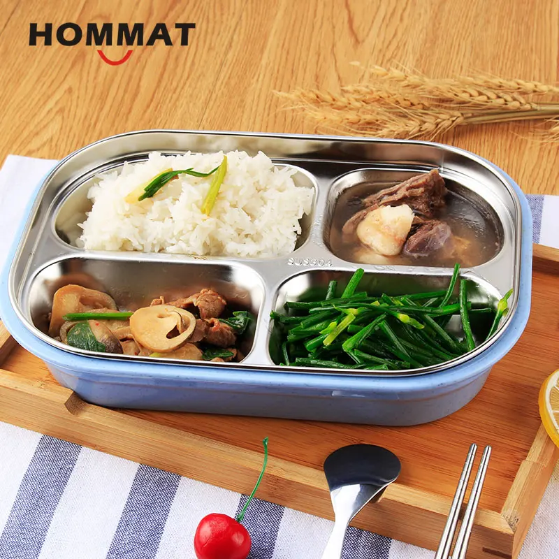 Нержавеющая сталь японский обед коробок с отделениями печь Bento Box для детей