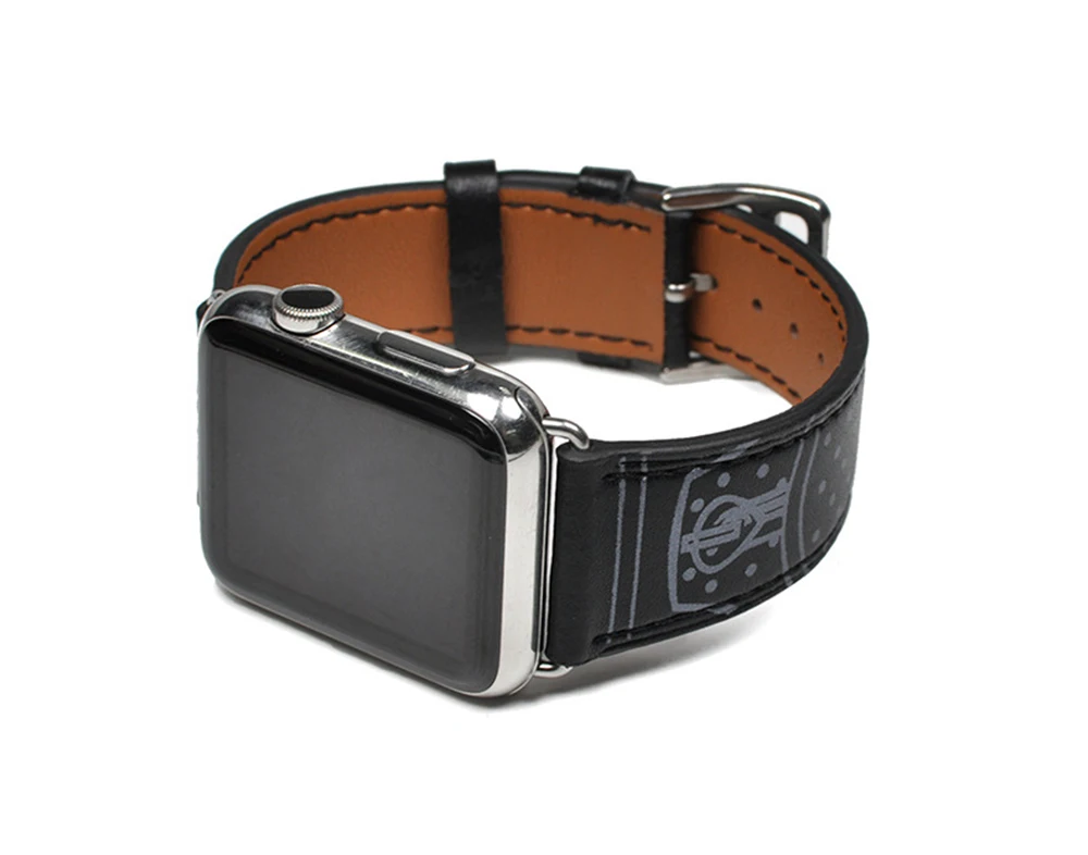 LEONIDAS Single Tour Eperon d'Or band для apple watch series 3 2 1 ремешок с принтом iwatch belt Noir Gala кожаный
