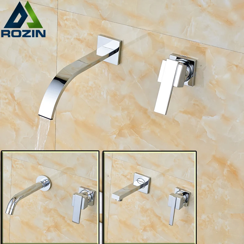 Бесплатная доставка настенный кран для раковины с водопадом и носиком одной