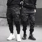 Джоггеры мужские с несколькими карманами, спортивные брюки в стиле хип-хоп, уличная одежда, повседневные Черные Брюки-султанки, мода 2019