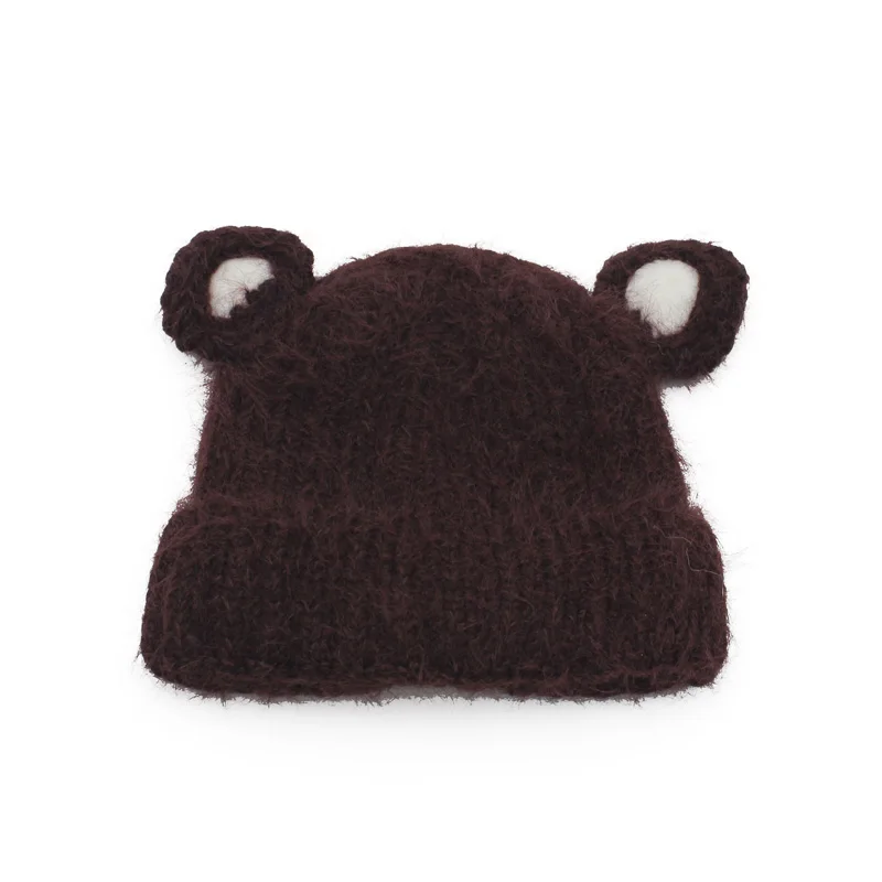 Cartoon Kids Winter Hats with Ears Solid Color Knit Baby Cap Boys Girls Beanie for 2-5 years Multicolor 1 PC | Детская одежда и