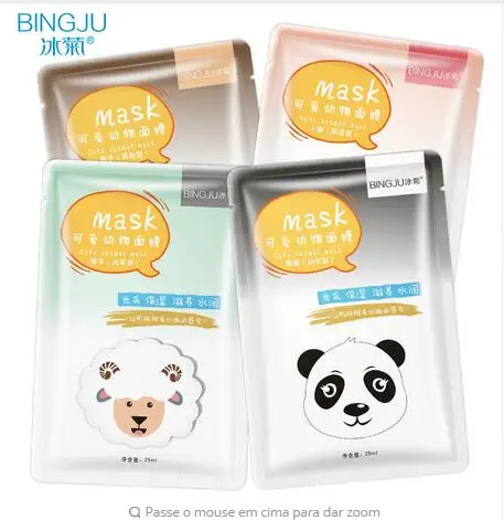 4 types Kawaii животных дизайн лист маска 40 шт для ухода за кожей лица маска с увлажняющим эффектом питательная восстанавливающая маска-лифтинг для лица Лот - Цвет: 4 types