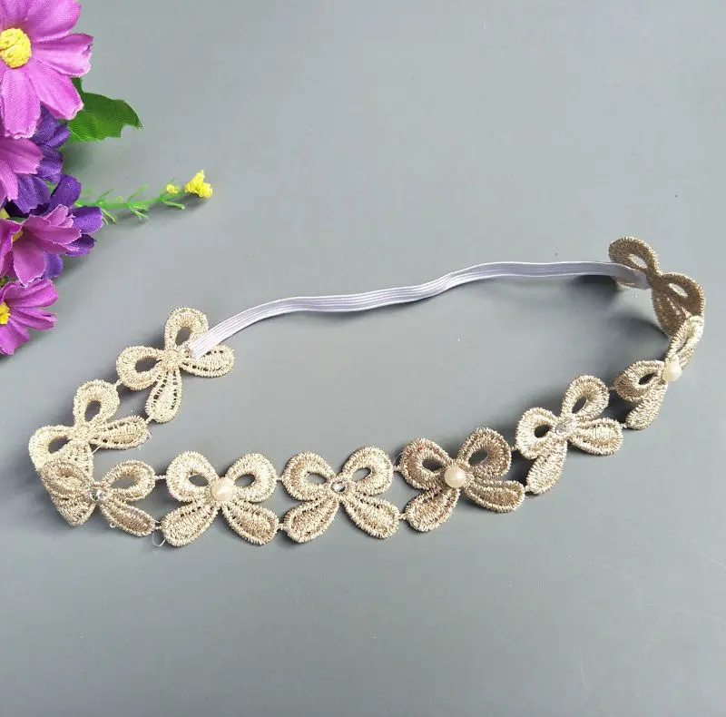 Naturalwell Baby girl crown headband Vintage retro golden headbands Wedding birthday Gift Infant hairband princess HB049 | Детская