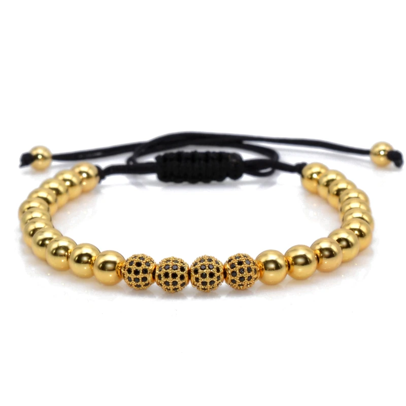 2018 браслеты и плетение макраме проложить черный 6 мм CZ мяч коннектор ювелирные