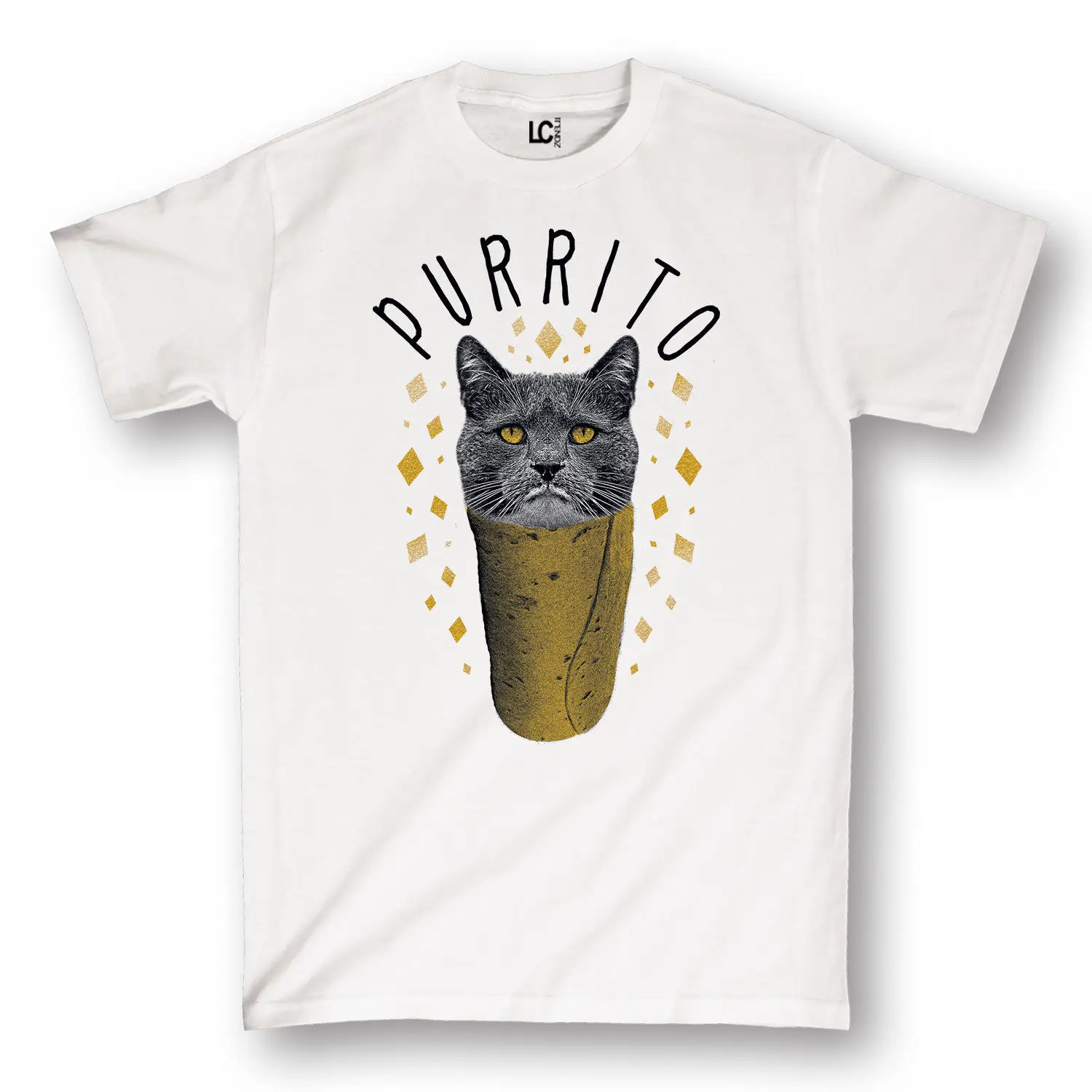 Purrito забавный кот любит животных Юмор Стиль модная новинка-Для мужчин футболка |