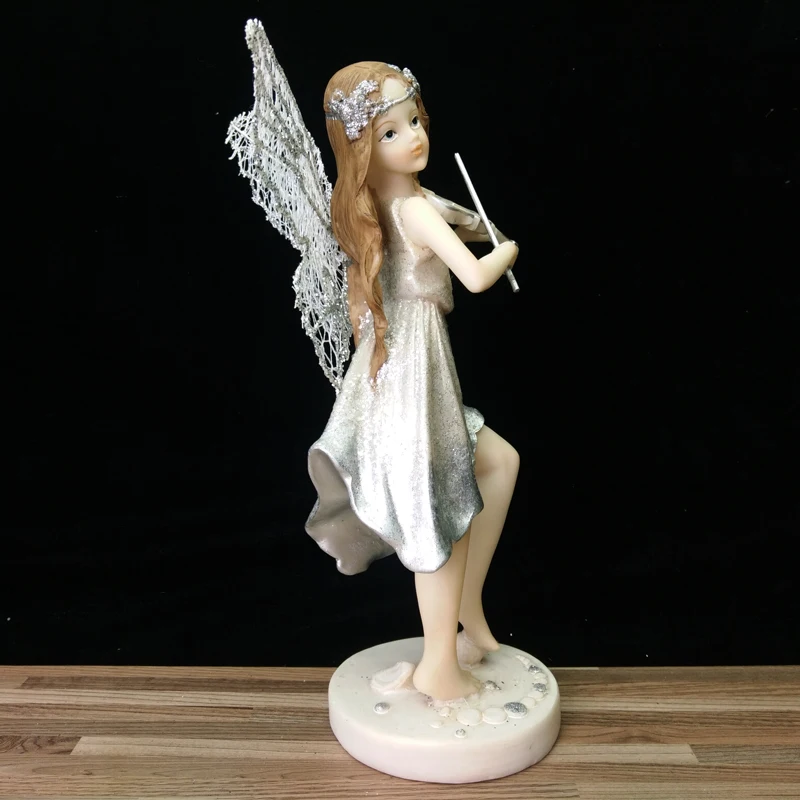 Волшебные садовые фигурки Angel Statues Love Music Girl Flower из смолы домашний декор свадебные