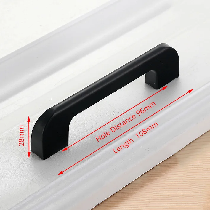 Handle-5005L-96B NAIERDI алюминиевый сплав черный шкаф ручки американский стиль твердый кухонный шкаф ручки для выдвижных ящиков оборудование для обработки мебели - Цвет: Handle-5005L-96B