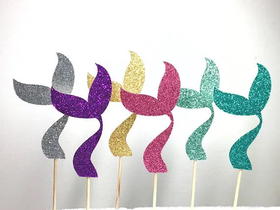 

Блеск хвост русалки День рождения кекс топперы морской спорт Свадьба пляж свадебный душ украшение еда зубочистки