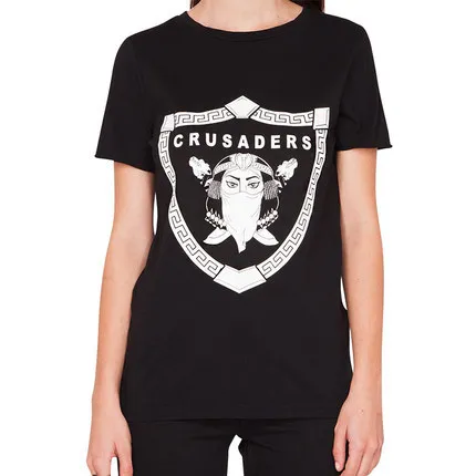 HYT112 Summer Female Clothing Tops Casual CRUSADERS Print Women's T shirt Short Sleeve O Neck Slim Cotton Tee Tshirt|t-shirt maker|t-shirt