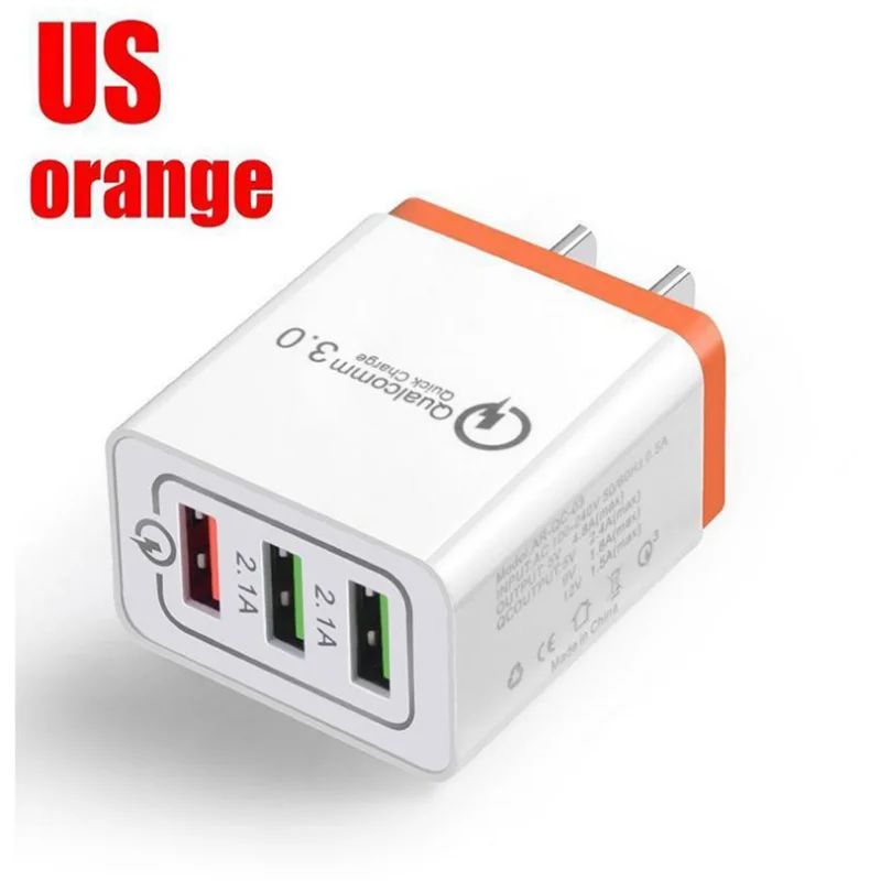 Универсальный 18 Вт USB quick charge 3,0 5V 3A для Iphone 7 8 EU US Plug, быстрое зарядное устройство для мобильного телефона Samsug s8 s9 huawei